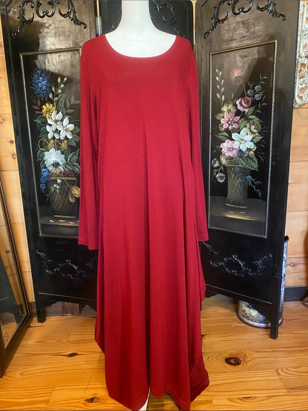 Bryn Walker Wine Lagenlook maxi dress
